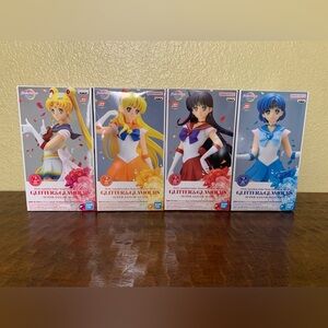 NIB Bandai Anime Pretty Guardian Sailor Moon Glitter & Glamours 4pc Figures Set